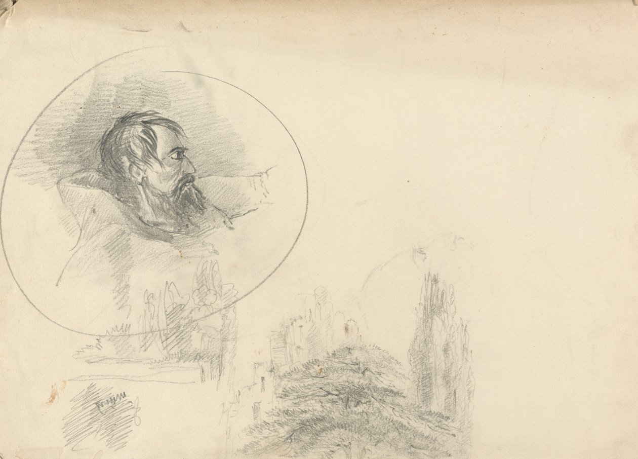 Başlıklı ve Manzaralı Adam by Unknown artist