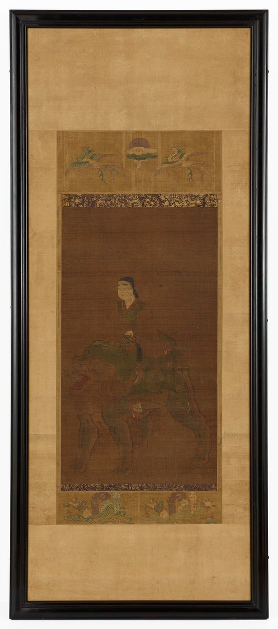 Manjushri bir aslana biniyor by Unknown artist