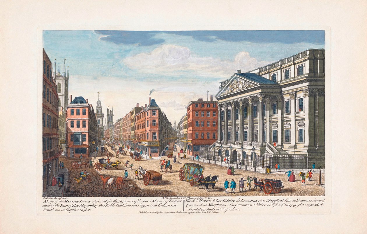 Mansion House, 18. yüzyılda Londra by Unknown artist