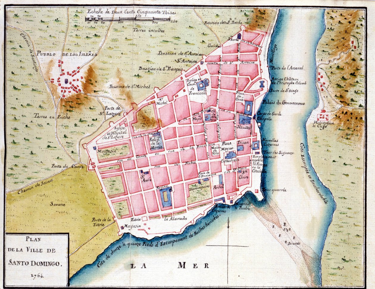 Santo Domingo şehrinin el yazması haritası by Unknown artist