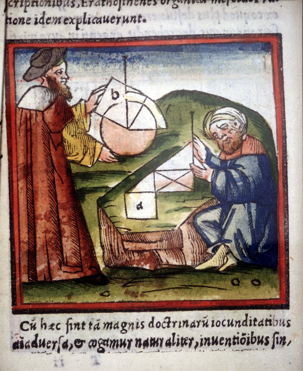 matematikçiler 15. yüzyıl el yazması. by Unknown artist