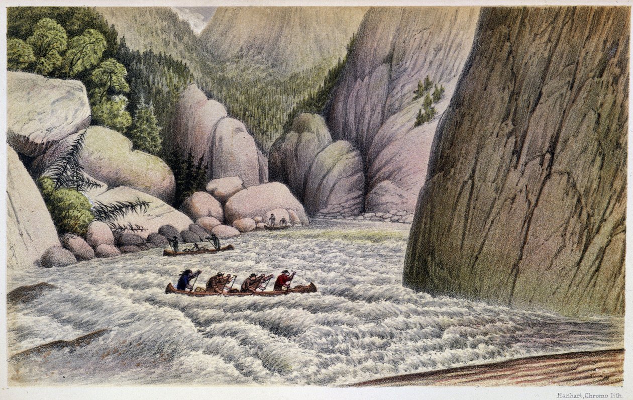 Azalan Rapids Kanoda Erkekler: “” Dördüncü hızlı bir kaçış””” - “” Labrador Yarımadası Keşfi”” Hind, Londra by Unknown artist