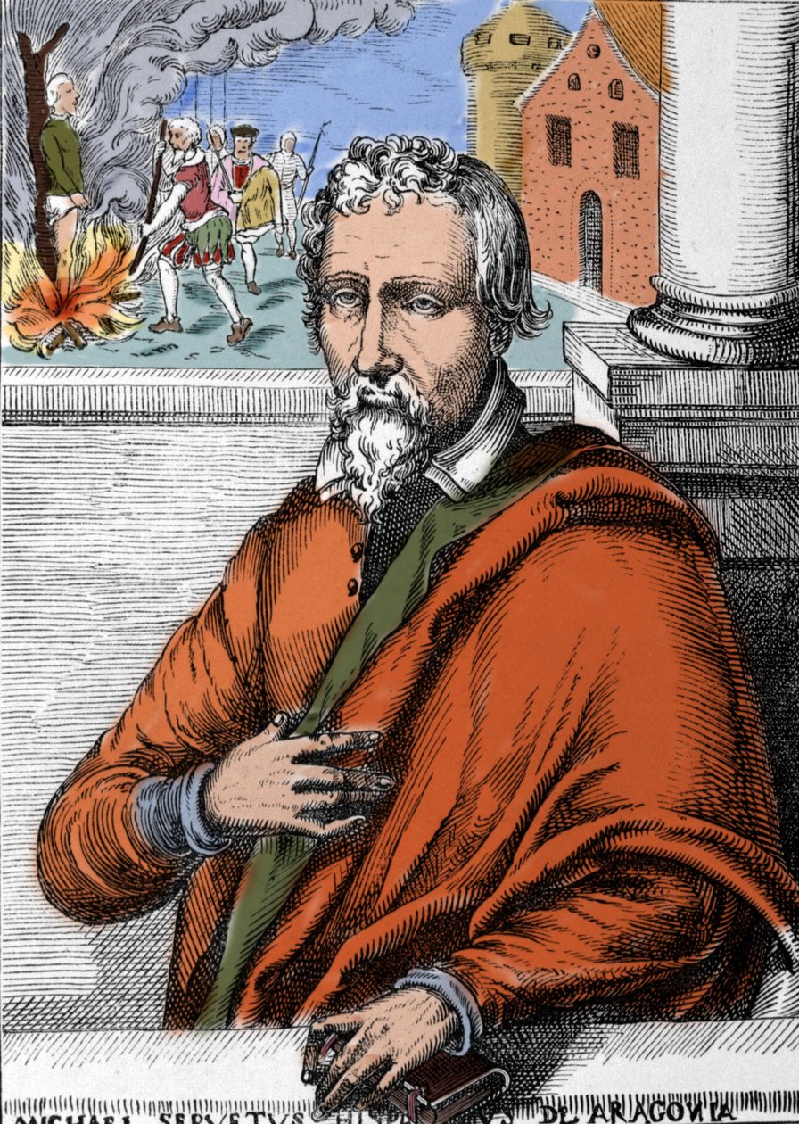 Michel Servet (Michel de Villanueva) (1511-1553), İspanyol doktor ve ilahiyatçı. Oymak by Unknown artist