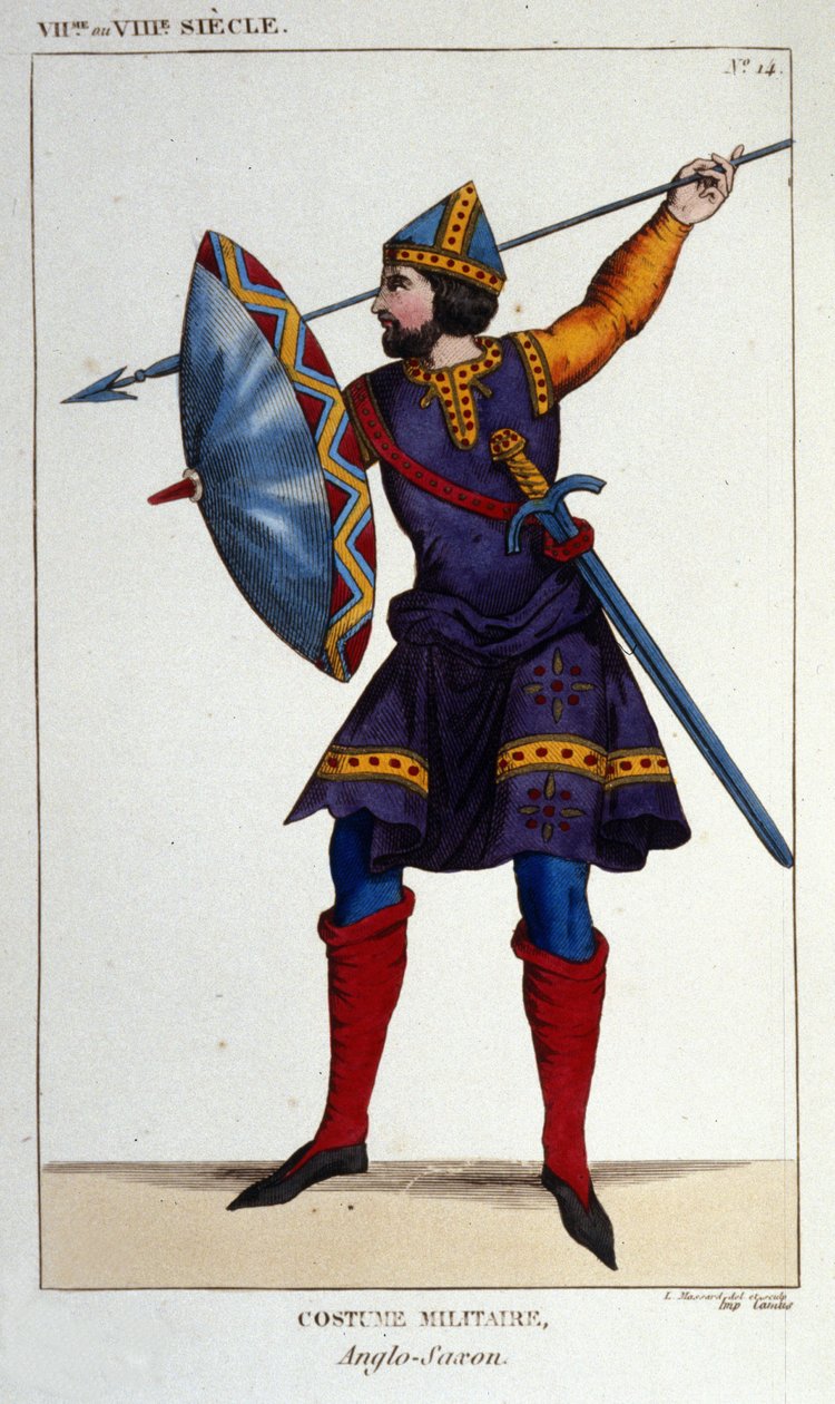 Bir Anglo savaşçısının askeri kostümü - Sakson by Unknown artist