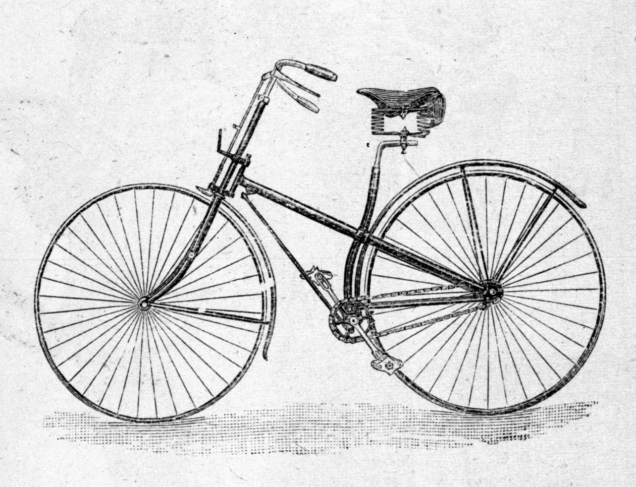 Düz gövdeli bisiklet modeli. by Unknown artist