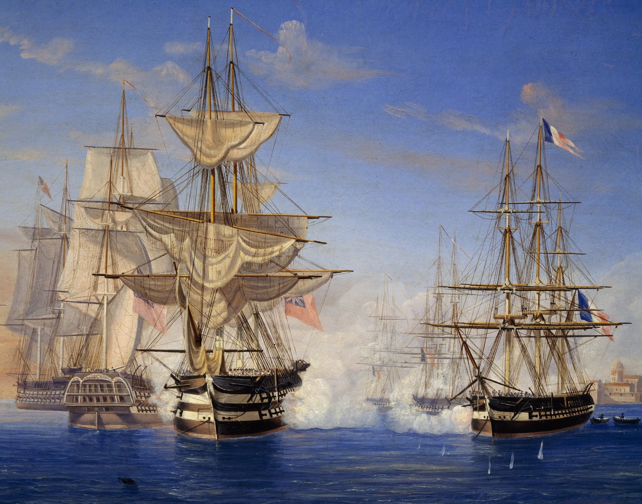 Fransız ve İngilizler arasında deniz savaşı by Unknown artist