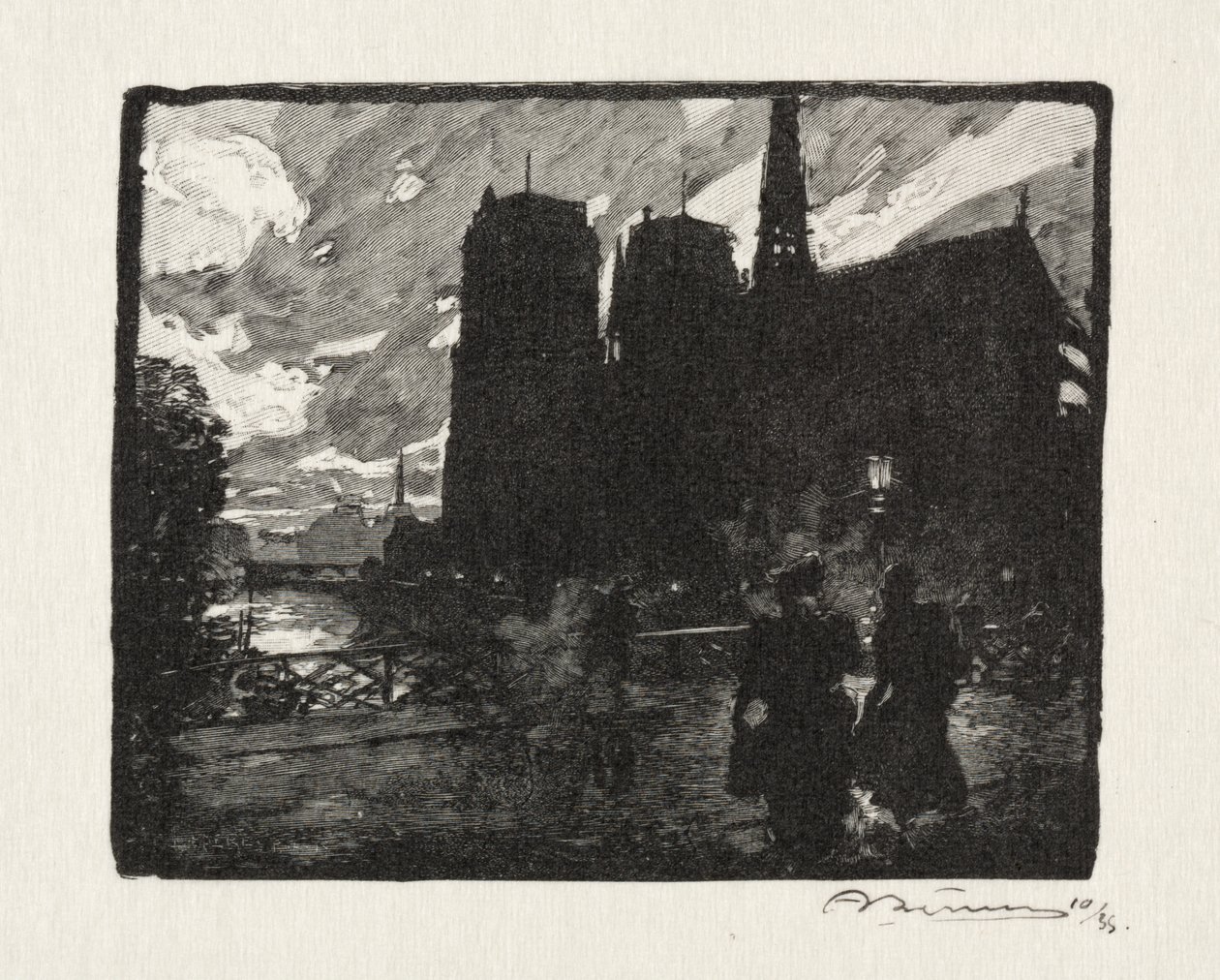 Notre Dame, Akşam by Unknown artist
