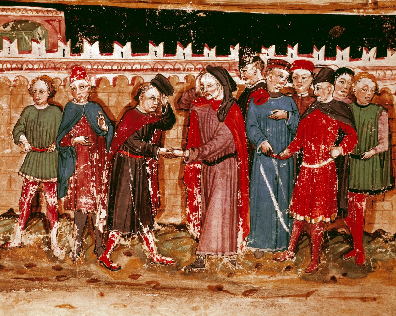 Minyatür gabelle yetkilileri (Bayan H V-5) “Codex de Privileges”” by Unknown artist