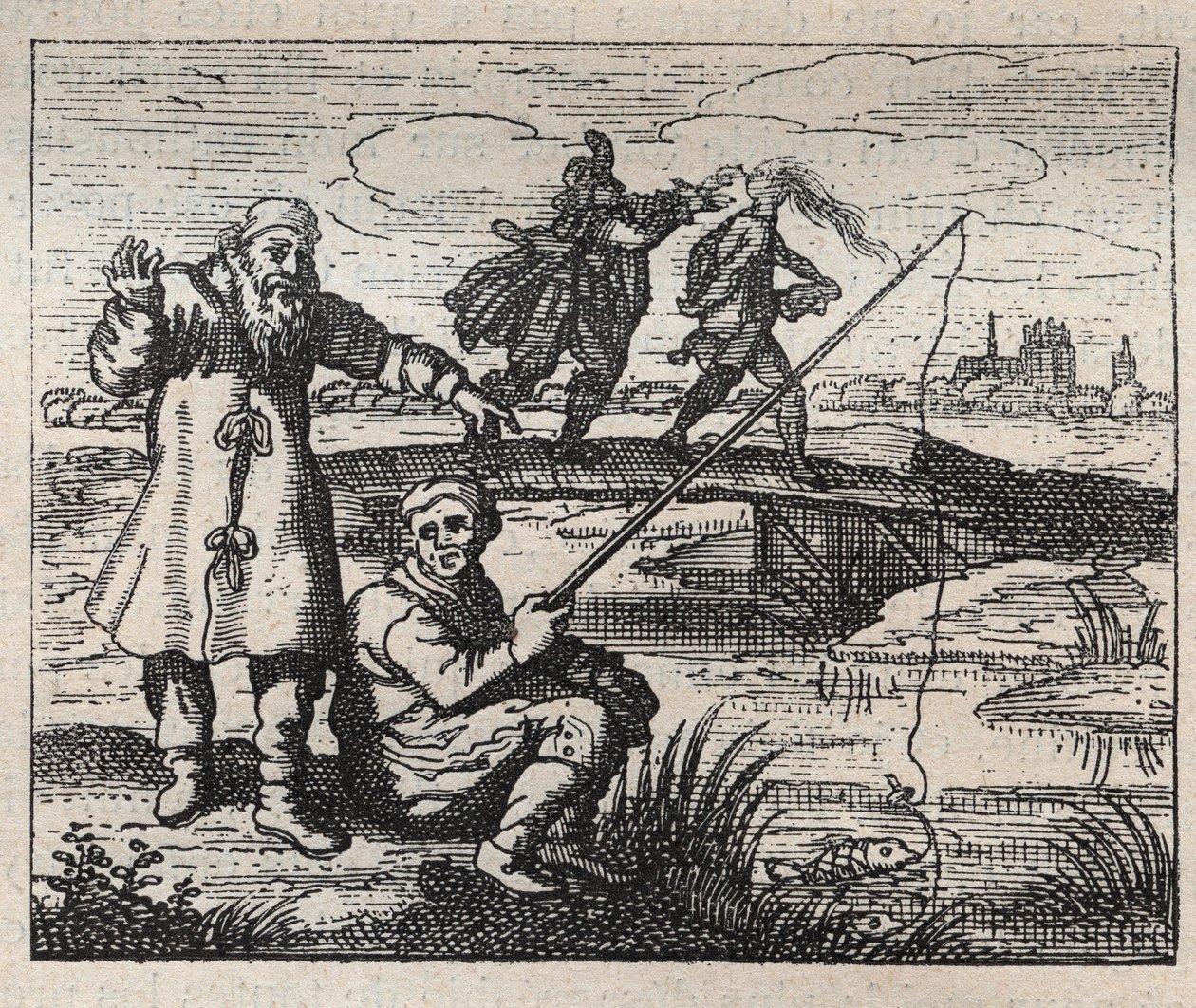 Eski atasözleri: vesilesiyle arkadan kel - 18. yüzyıl gravür by Unknown artist