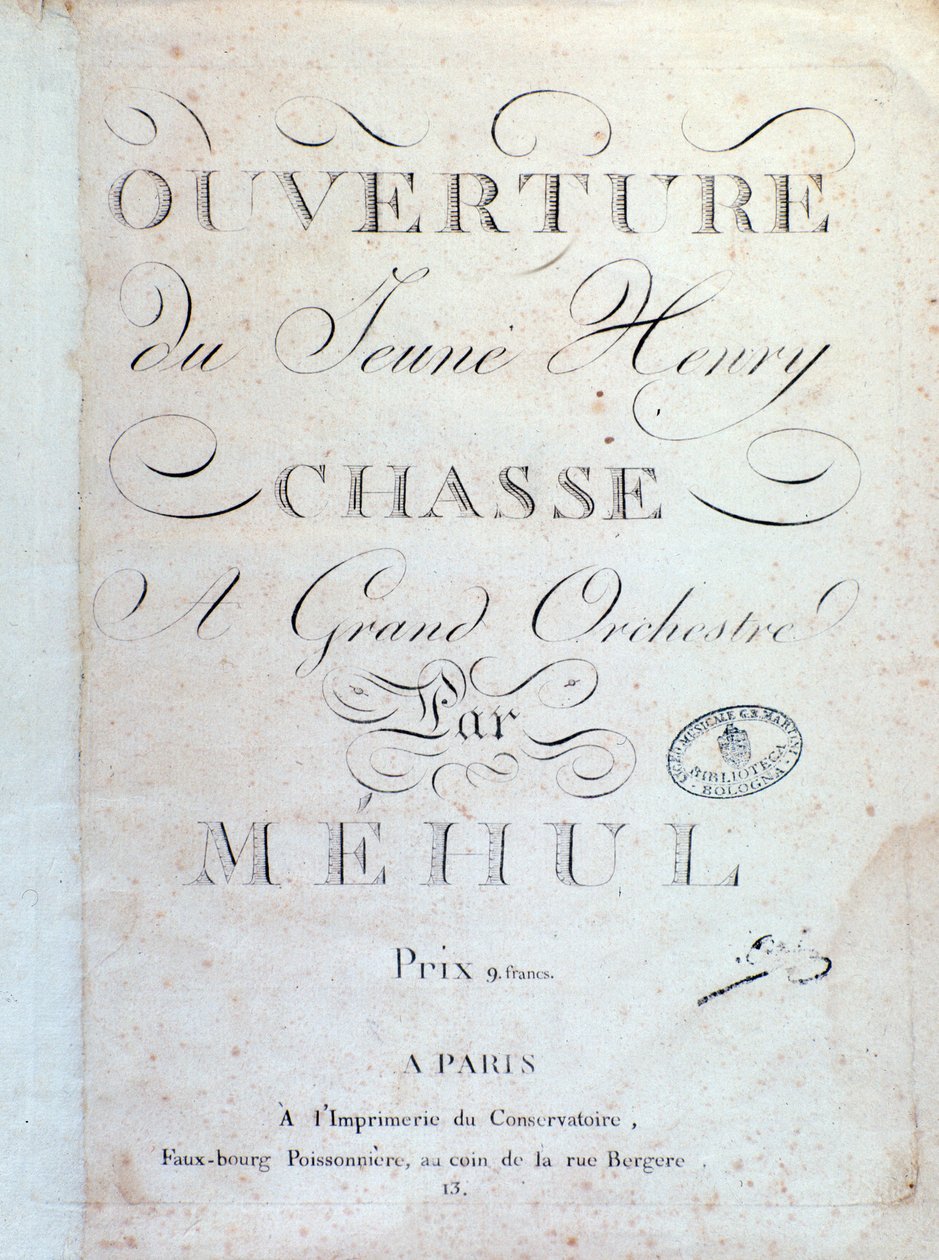 Açılış sayfası, Operanın Avı Mehul tarafından genç Henri (1797) by Unknown artist