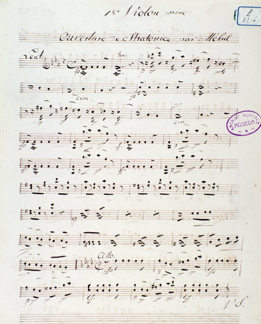 Mehul'un Stratonice operasının açılış sayfası (1792) by Unknown artist