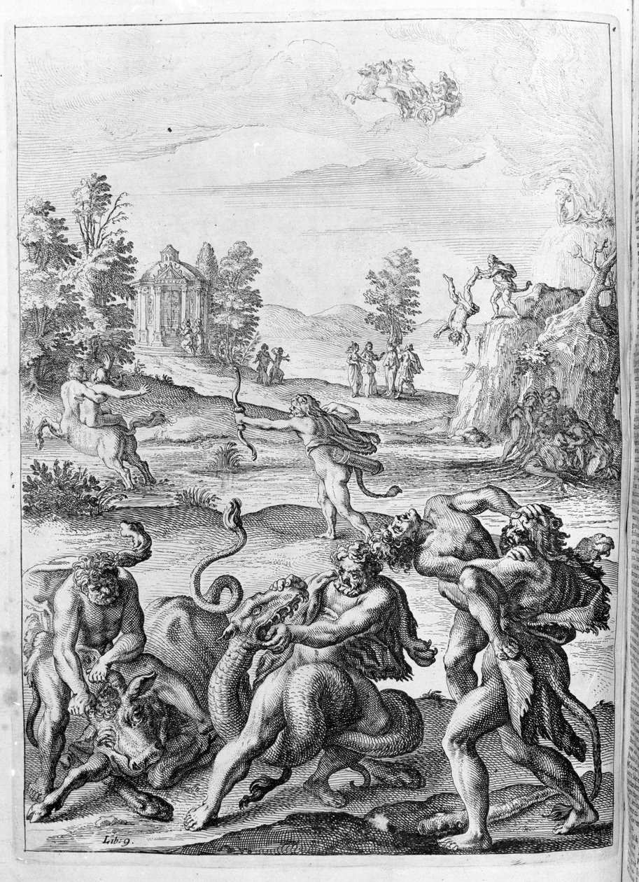 Ovid (Ovidius) - 15. kitap için çizim - (P. Ovidii Nasonis Metamorphose libri XV um notis TH. Farnabii.) Thomas Farnaby'nin (Farnabia) (1575-1647) notu by Unknown artist