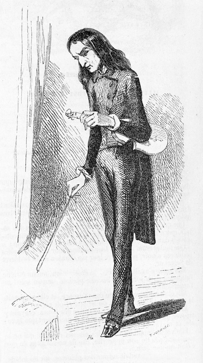 Paganini Nicolo (1782 - 1840), gravür, İtalyan besteci ve kemancı. by Unknown artist