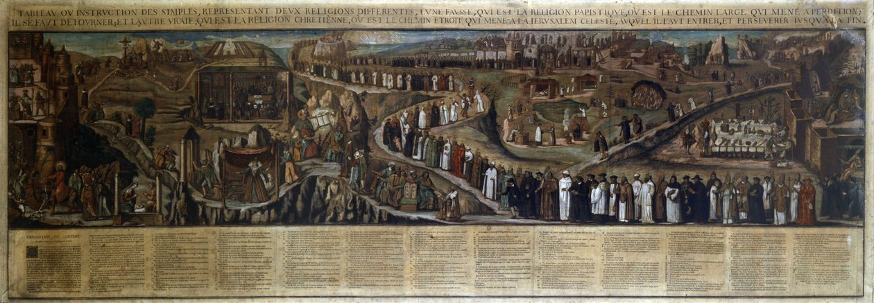 Resim... iki dini temsil ediyor, biri sahte... papist... gerçek... Hristiyan by Unknown artist