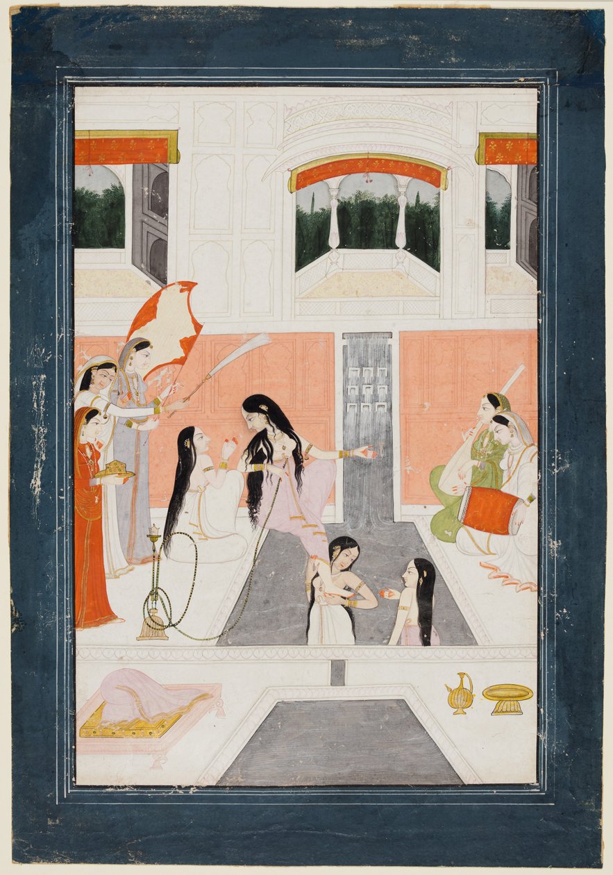 Saray Kadınları Şelalenin Yanında Müziğin Keyfini Çıkarıyor by Unknown artist
