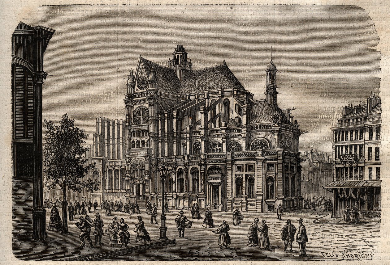 Paris, Ile-de-France, Fransa - Saint-Eustache Kilisesi (19. yüzyıl) - by Unknown artist