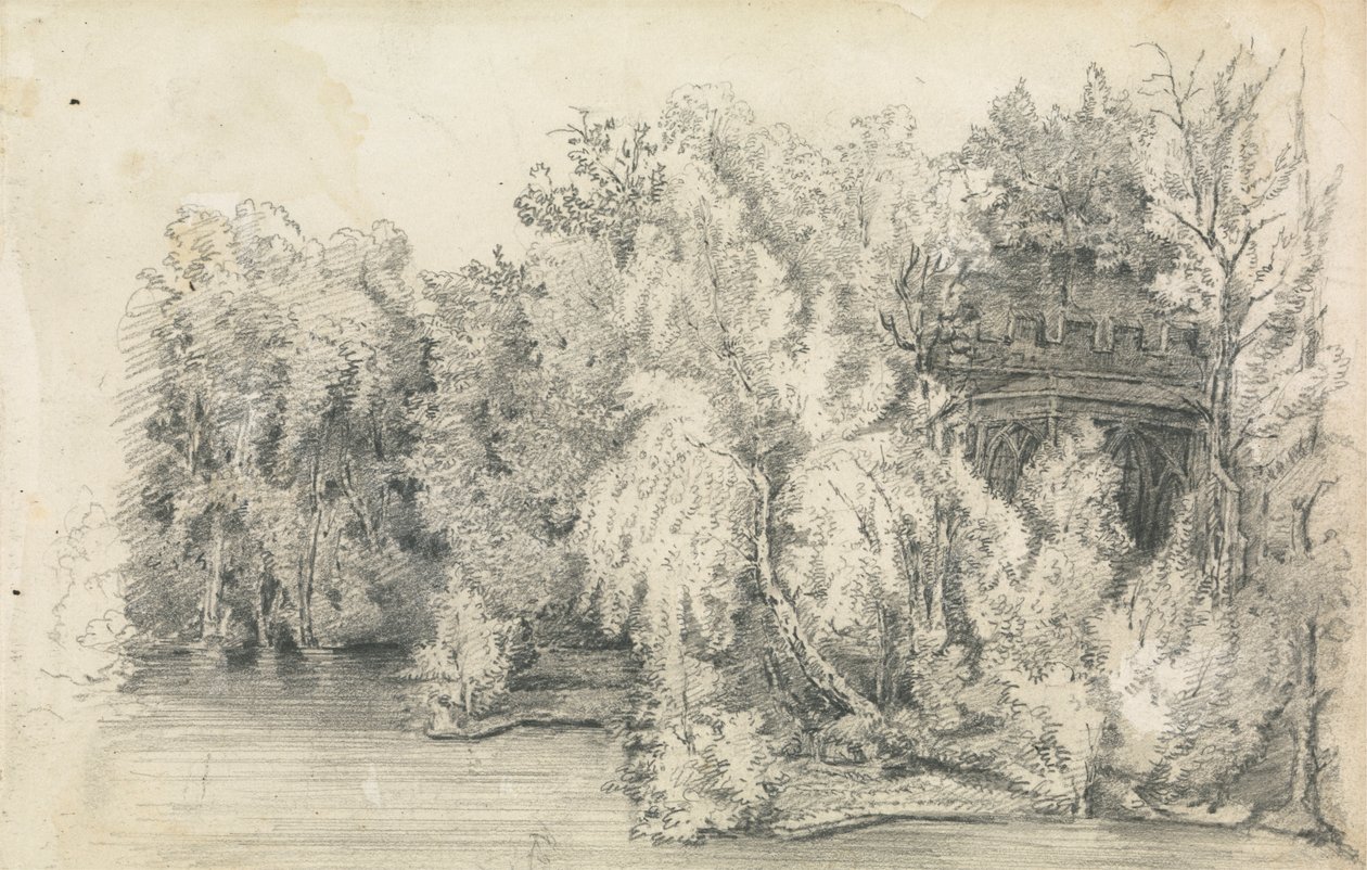 Ormanla Çevrili Binanın Bir Parçası by Unknown artist
