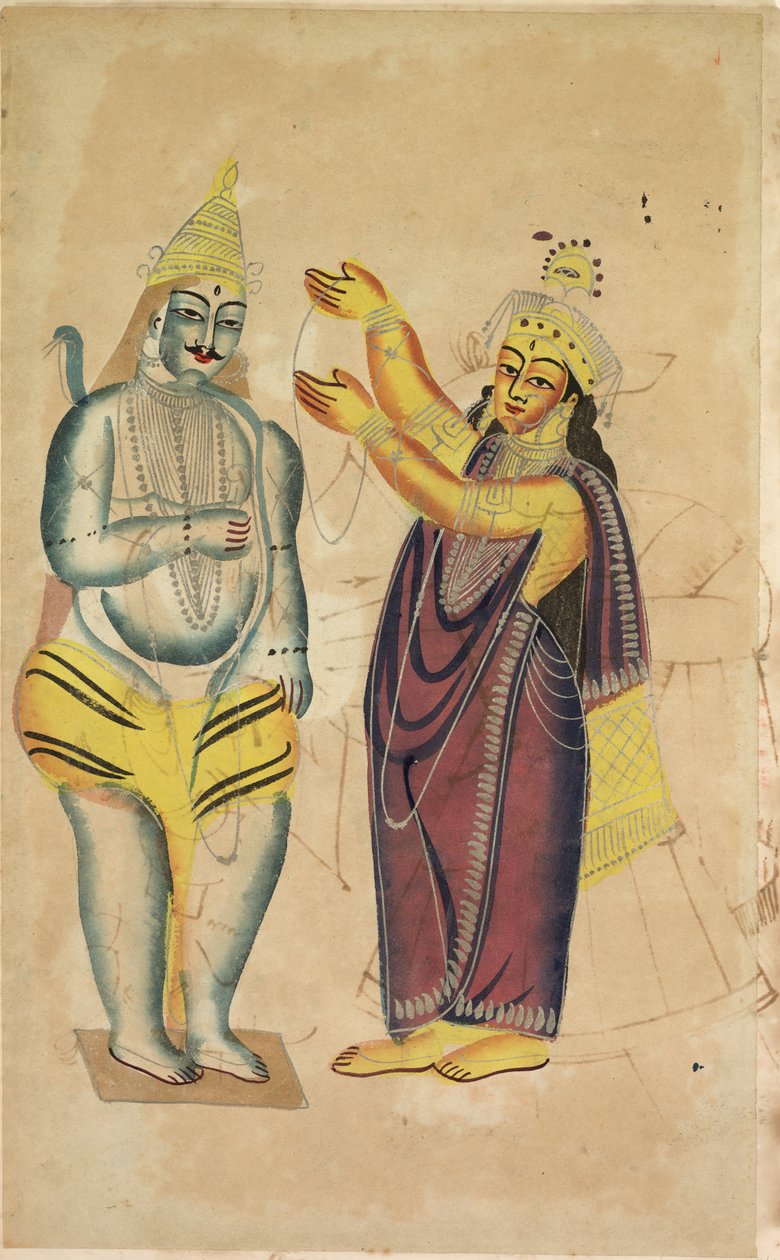 Parvati, Shiva'ya Düğün Çelengi Yerleştirme (rekto) by Unknown artist