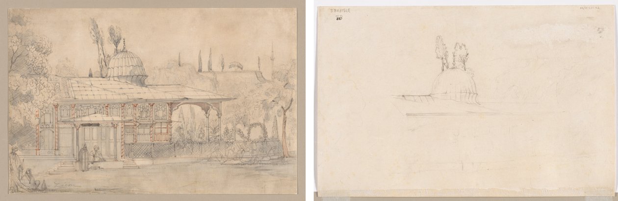 Cami Yakınındaki Köşk (recto) Cami Yanındaki Köşk için Kroki (verso) by Unknown artist