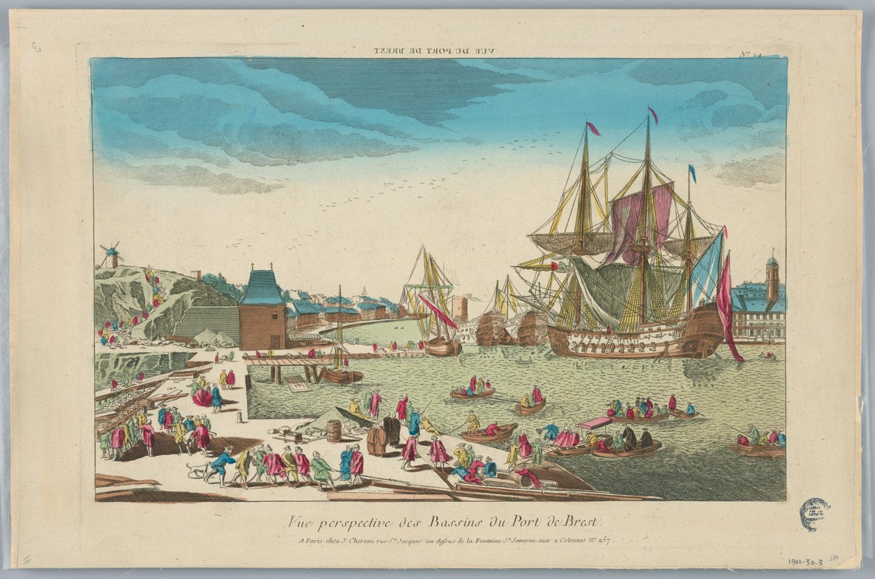 Peep-show, Brest Havzası Limanının Perspektif Görünümü, No. 24 by Unknown artist