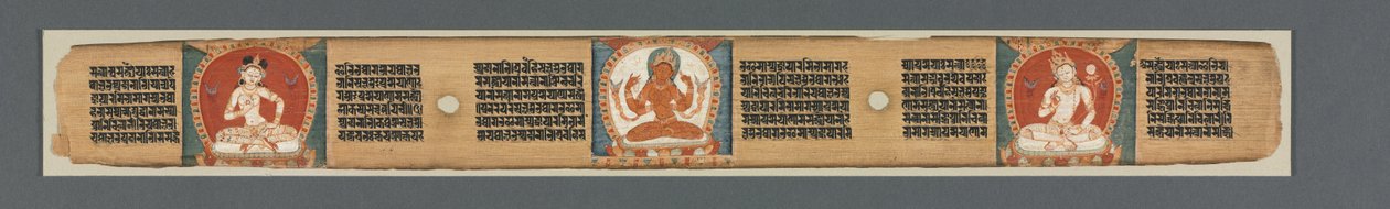 Sekiz Bin Satırda Hikmetin Kusursuzluğu: Ashtasahasrika Prajnaparamita: Süslü Yaprak (recto) by Unknown artist