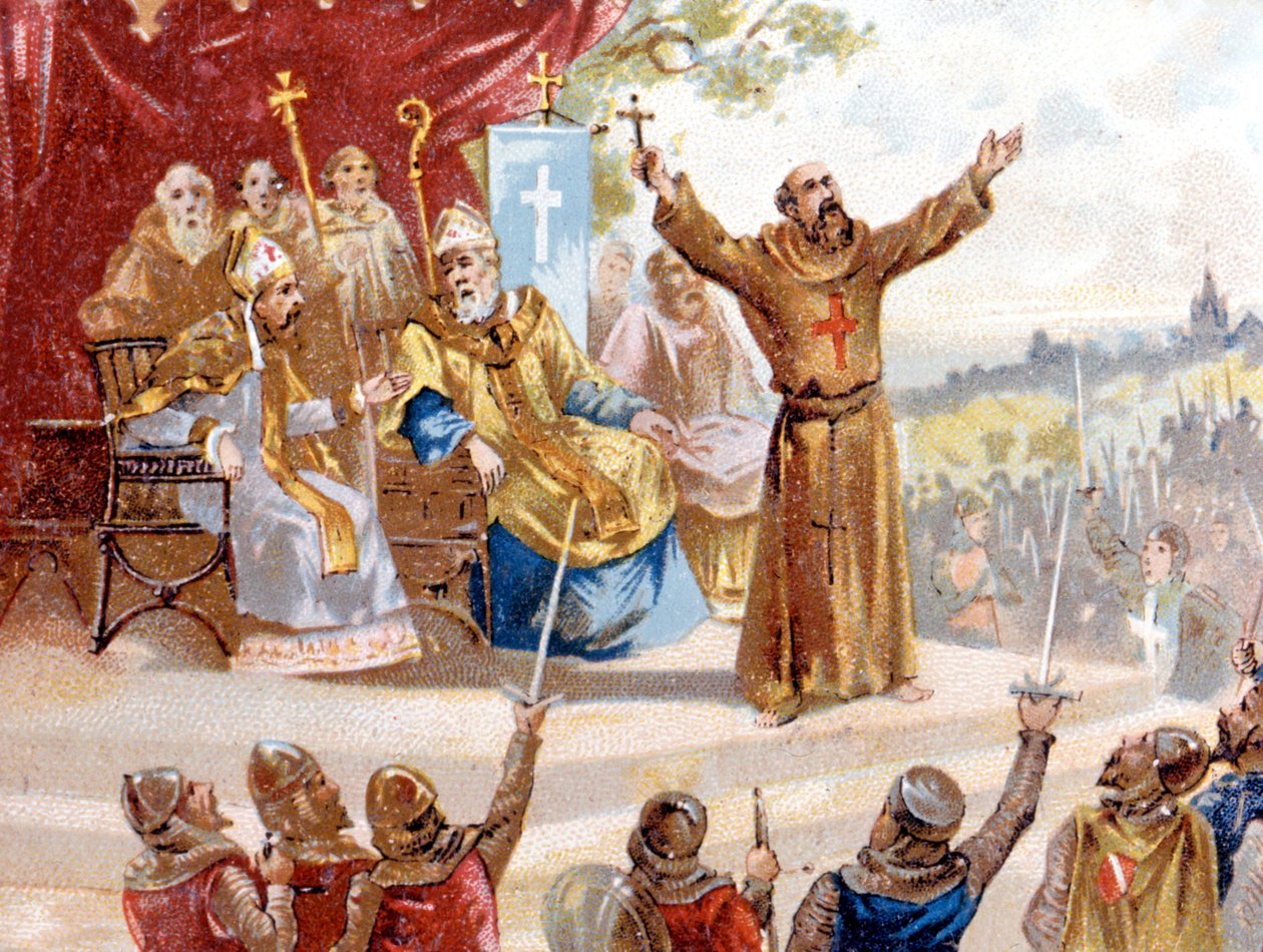 Münzevi Peter Haçlı Seferi vaazı veriyor (1095 - 1099) by Unknown artist