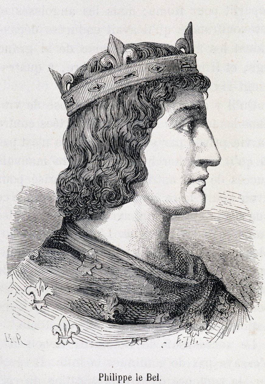 Philippe IV le Bel (1268 - 1314) - Henri Martin tarafından “” Popüler Fransa Tarihi”nde, Jouvet, Paris, T.1 by Unknown artist