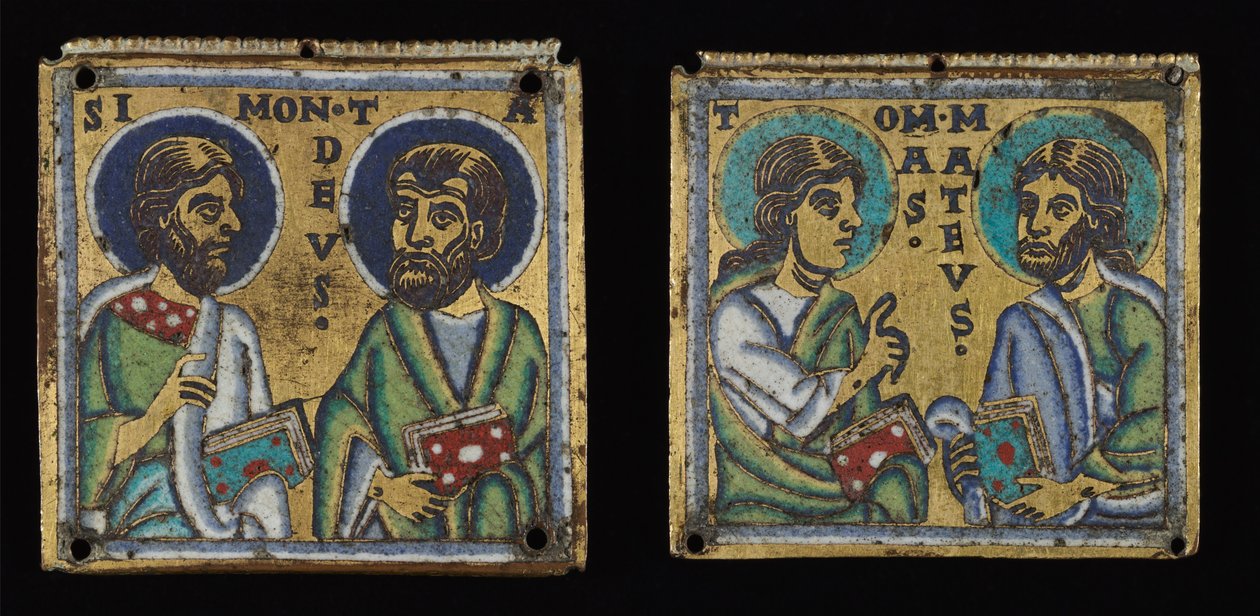Plak Çifti: Simon ve Thaddaeus ve Thomas ve Matthew by Unknown artist