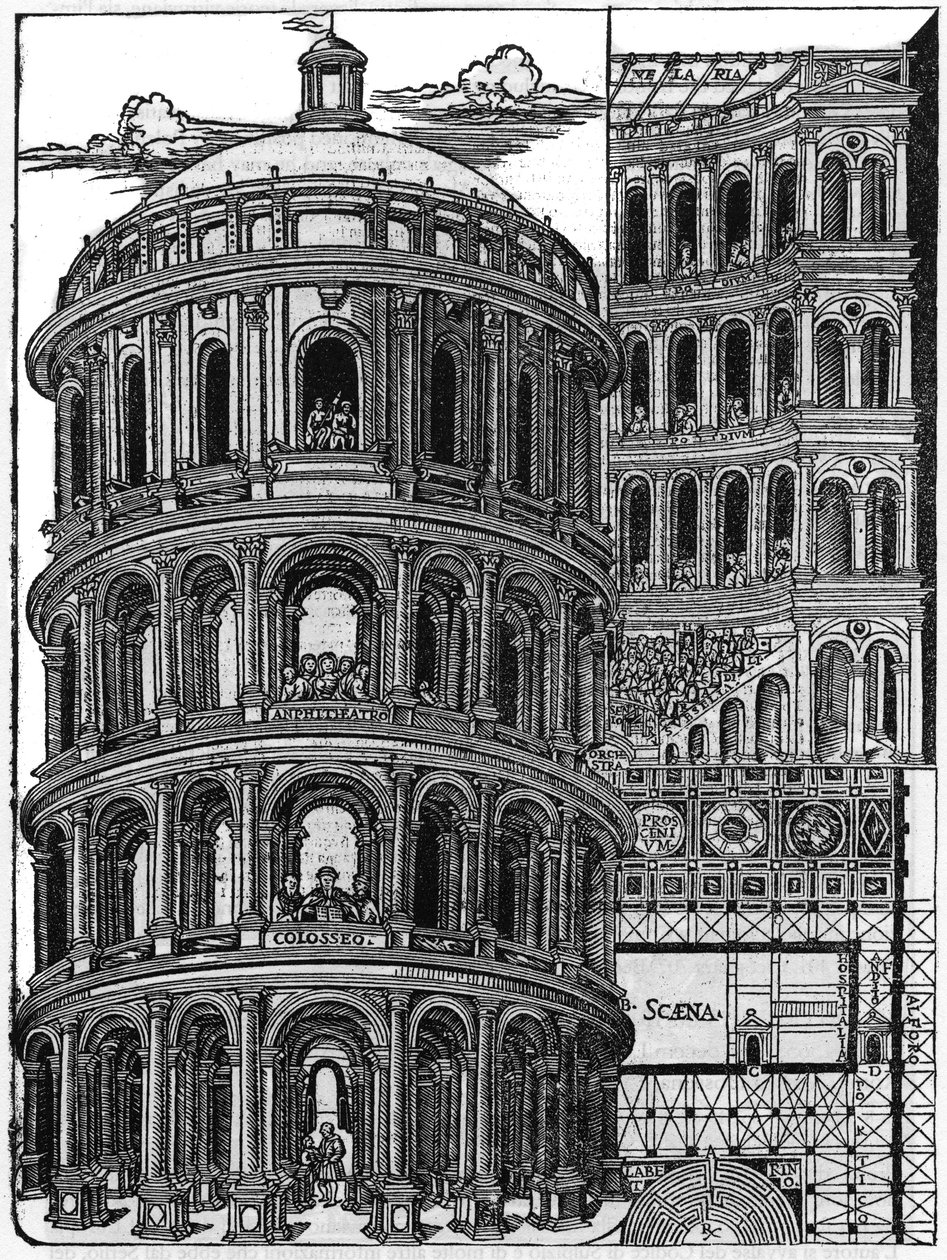 “De Architectura” kitabından alınan levha, Roma mimarı Marcus Vitrubius Pollio dit Vitruvio