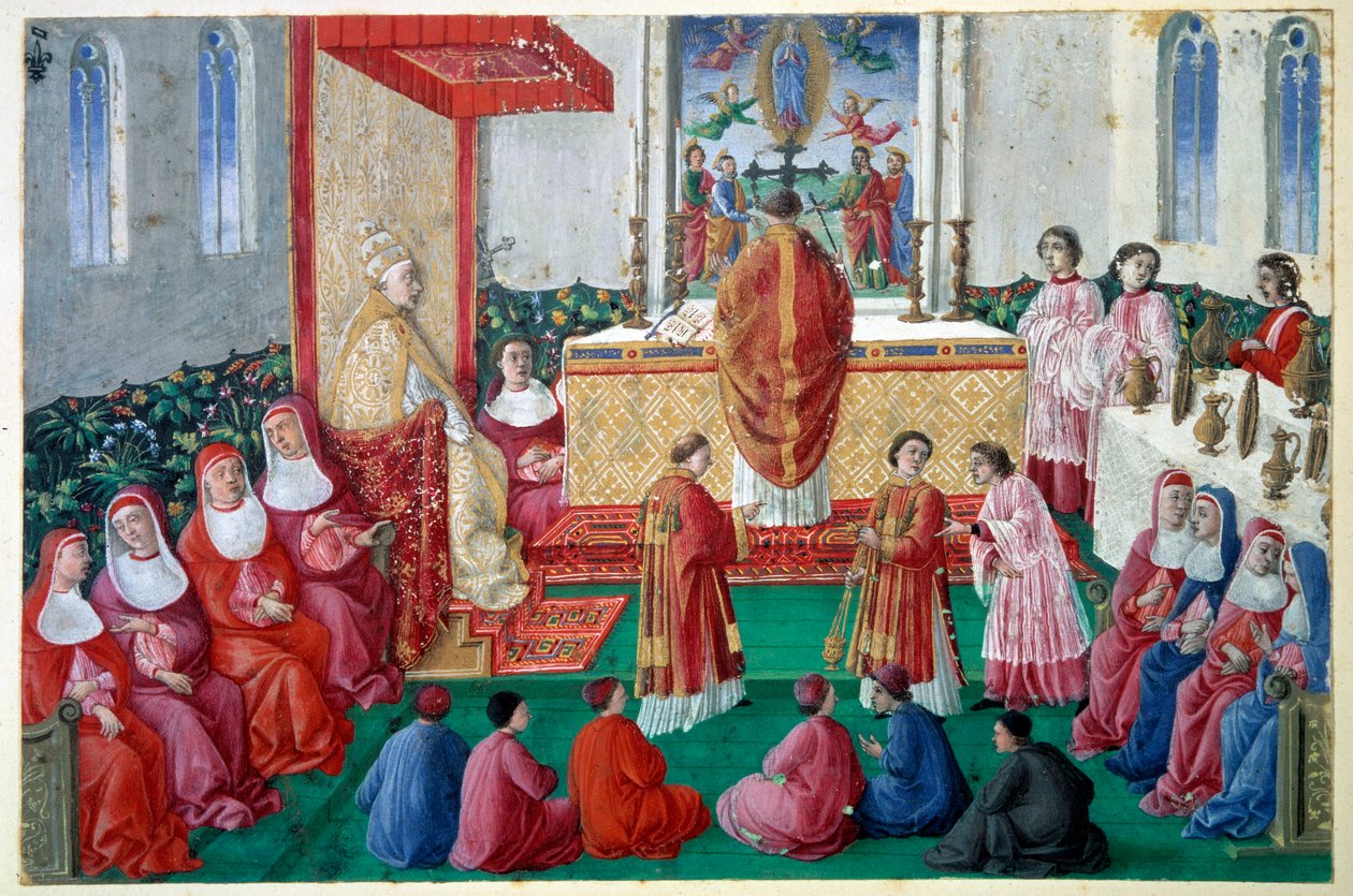 Papa Sixtus IV (1414-1484), 15. yüzyılın Vatikan Minyatür decoupee