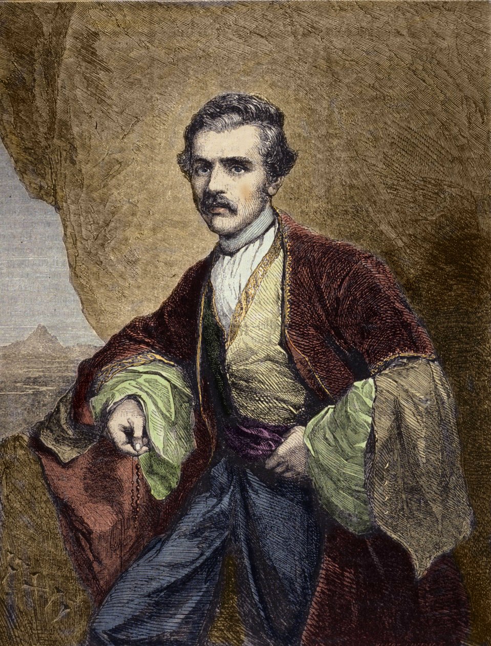 Austen Henry Layard (1817-1894), İngiliz gezgin ve arkeolog portresi. by Unknown artist