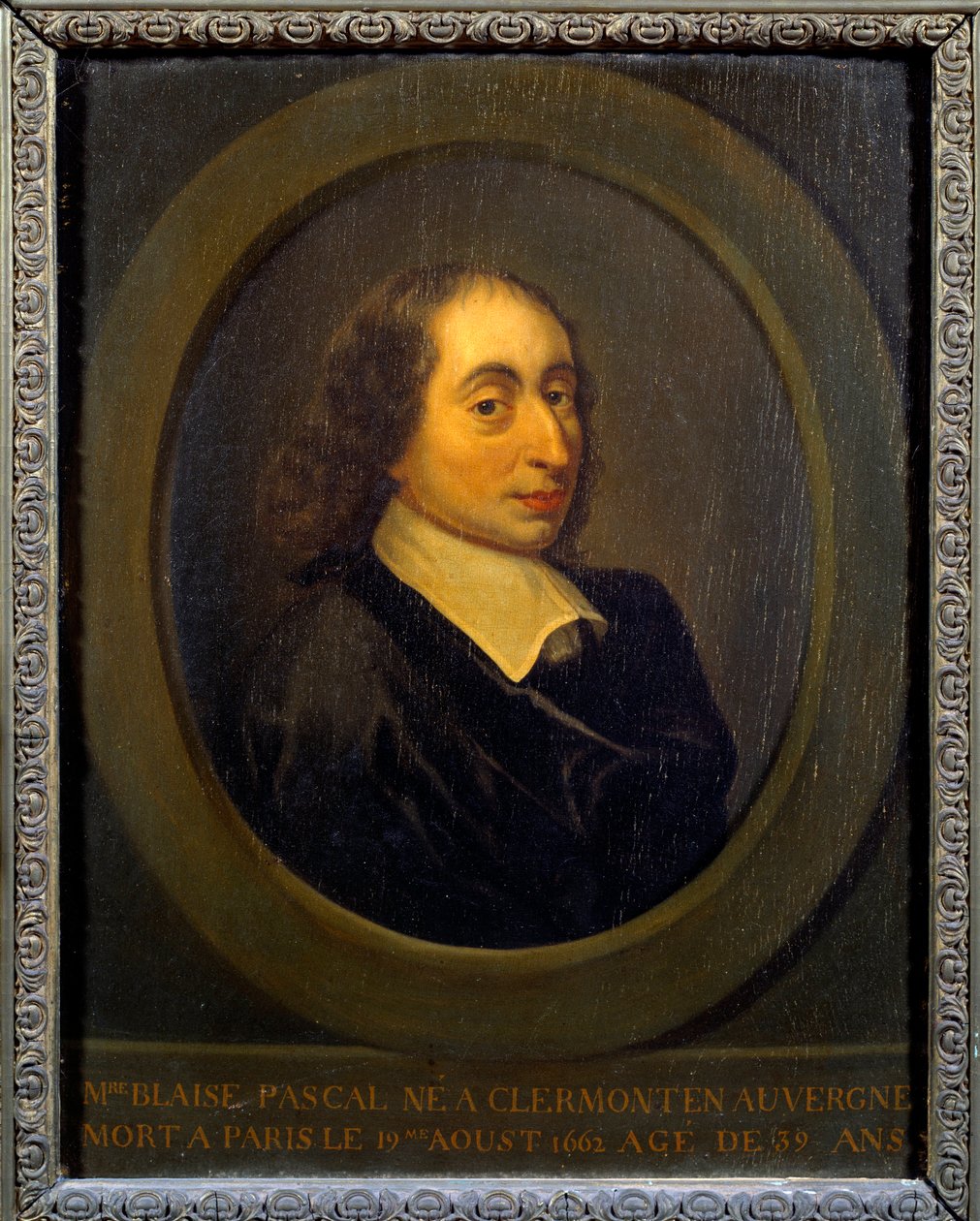 Blaise Pascal (1623-1662), Fransız fizikçi, matematikçi ve yazar portresi. Anonim resim. Port Royal, Musee Des Granges by Unknown artist