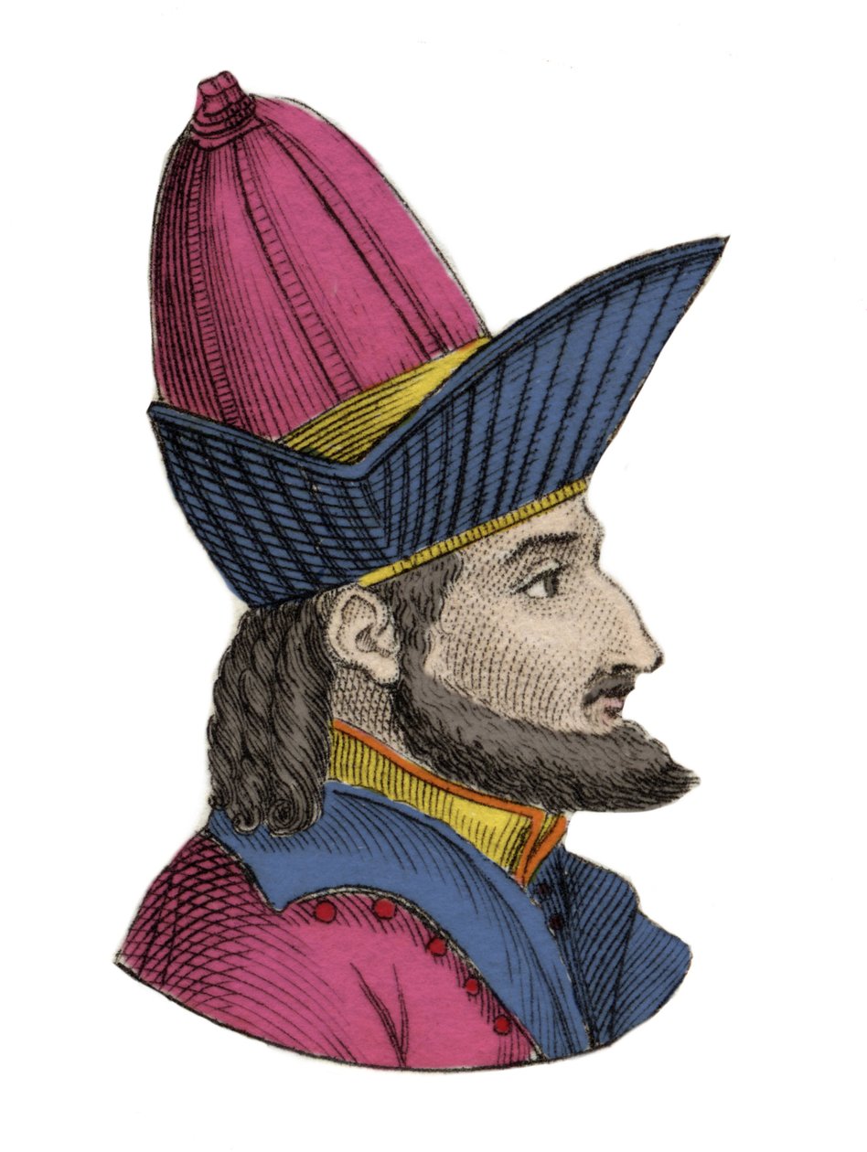 Dragases (Constantine XI Palaiologos) (1404-1453) olarak bilinen Konstantin XI (veya XII) Paleolog portresi, Bizans imparatoru. 19. yüzyılın gravürü. by Unknown artist