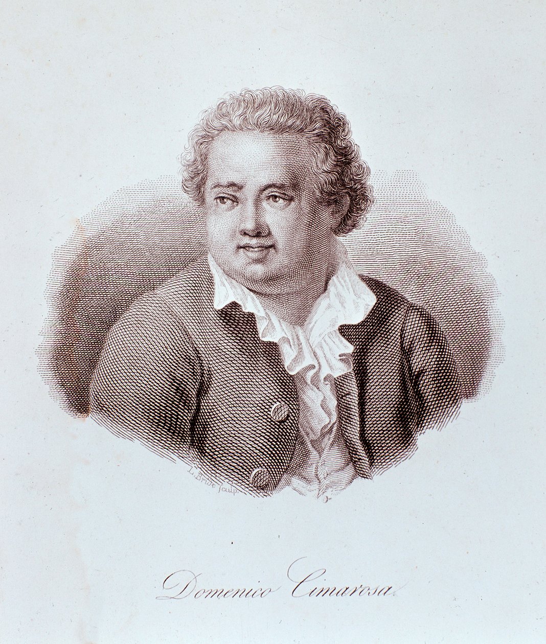 Domenico Cimarosa (1749-1801) İtalyan besteci Gravür portresi. 18. yüzyıl. Milano, konservatuar kütüphanesi by Unknown artist