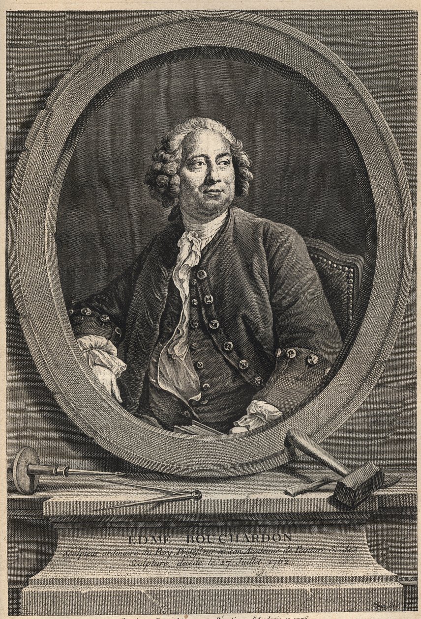 Edme Bouchardon portresi (1698-1762) Fransız heykeltıraş ve karikatürist - 1776 gravürü by Unknown artist