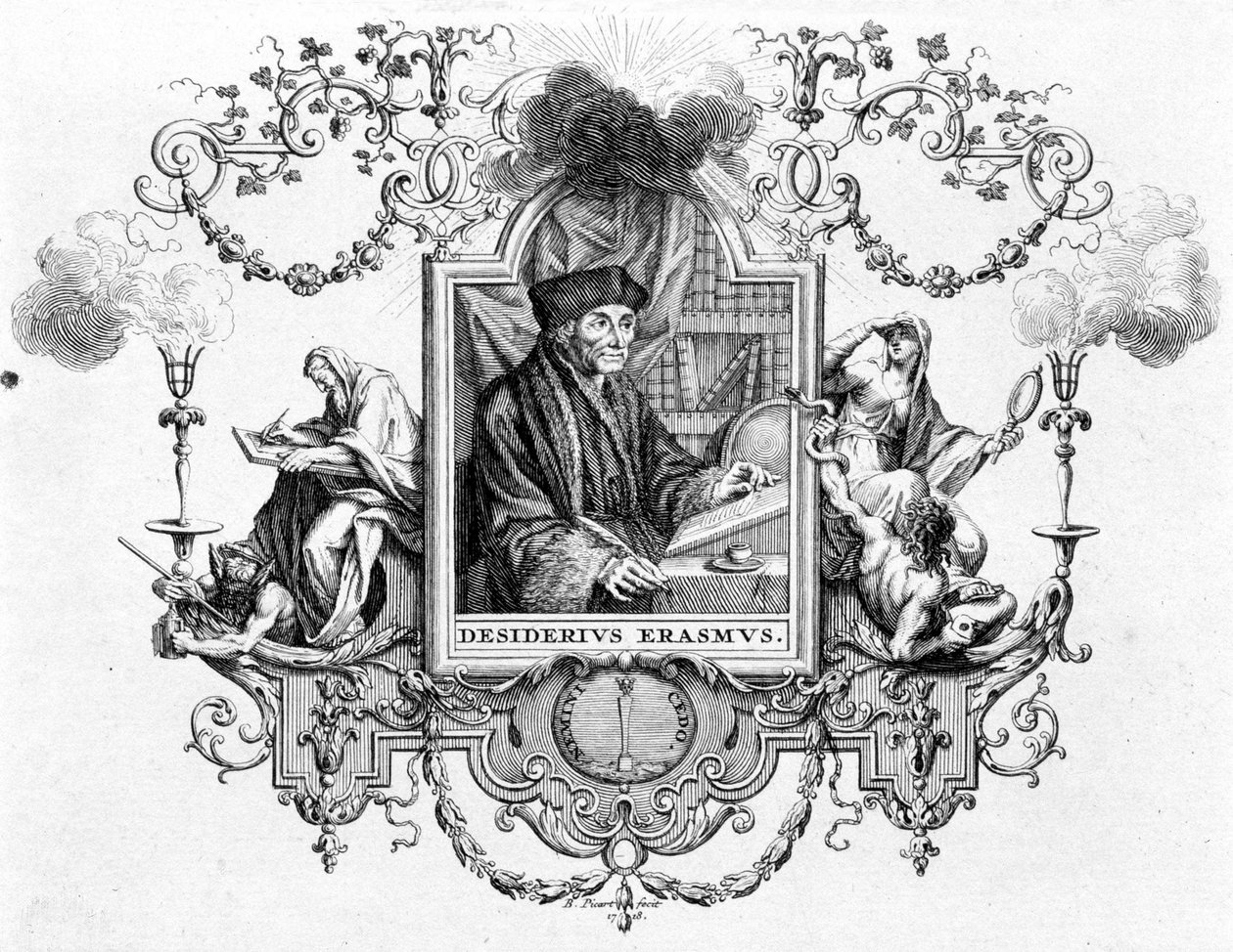 Yazısı ile Erasmus portresi - gravür by Unknown artist