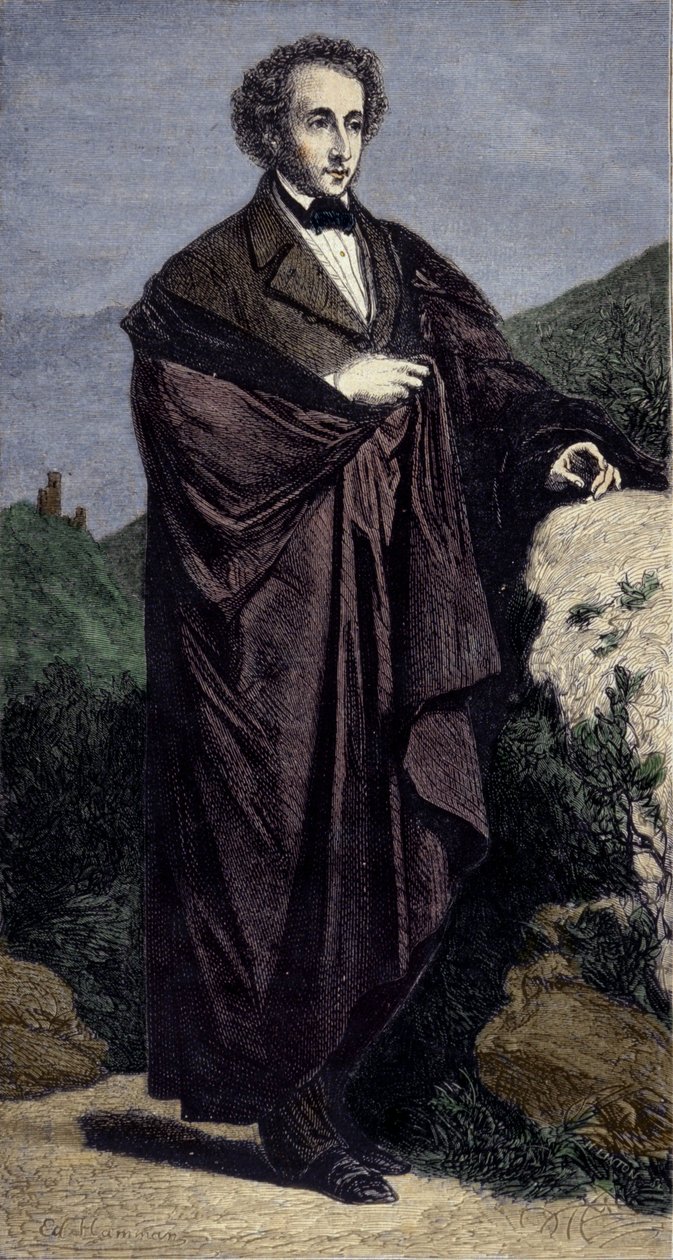 Alman besteci Felix Mendhelssohn Bartholdy'nin (1809-1847) portresi. by Unknown artist