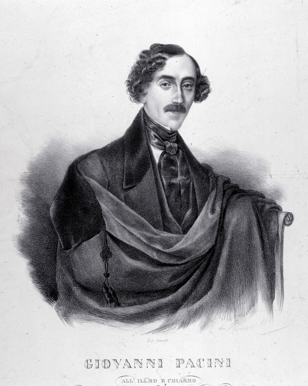 Giovanni Pacini, İtalyan besteci (1796-1867) portresi. by Unknown artist