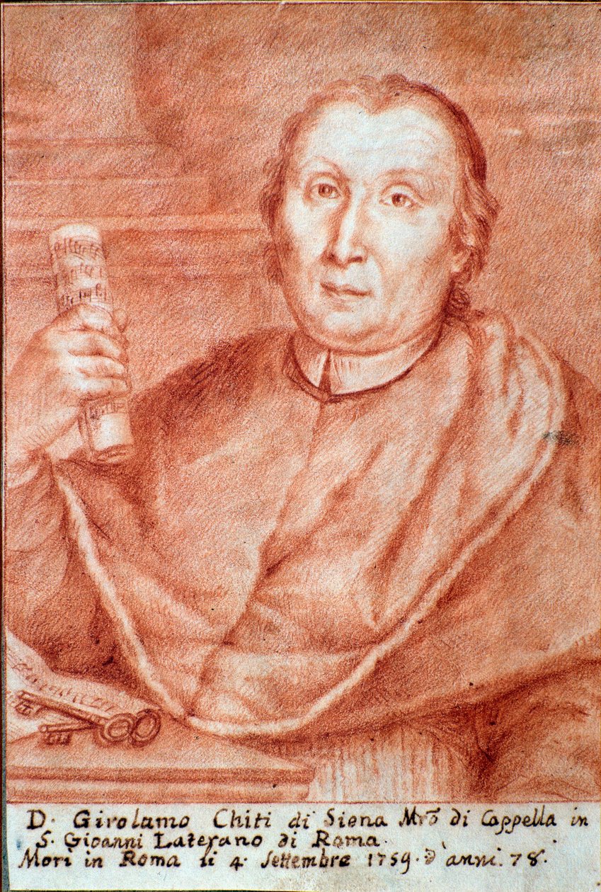 Girolamo Chiti di Siena portresi (1679-1759) İtalyanca kapellmeister (şapel ustası) Gravür. 18. yüzyıl. Bologna, Şehir Müzesi Müzesi by Unknown artist
