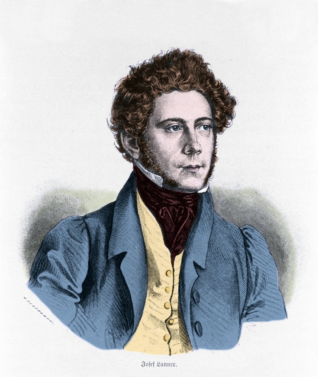 Joseph Lanner Avusturyalı besteci, kemancı ve orkestra şefinin portresi (1801-1843). by Unknown artist