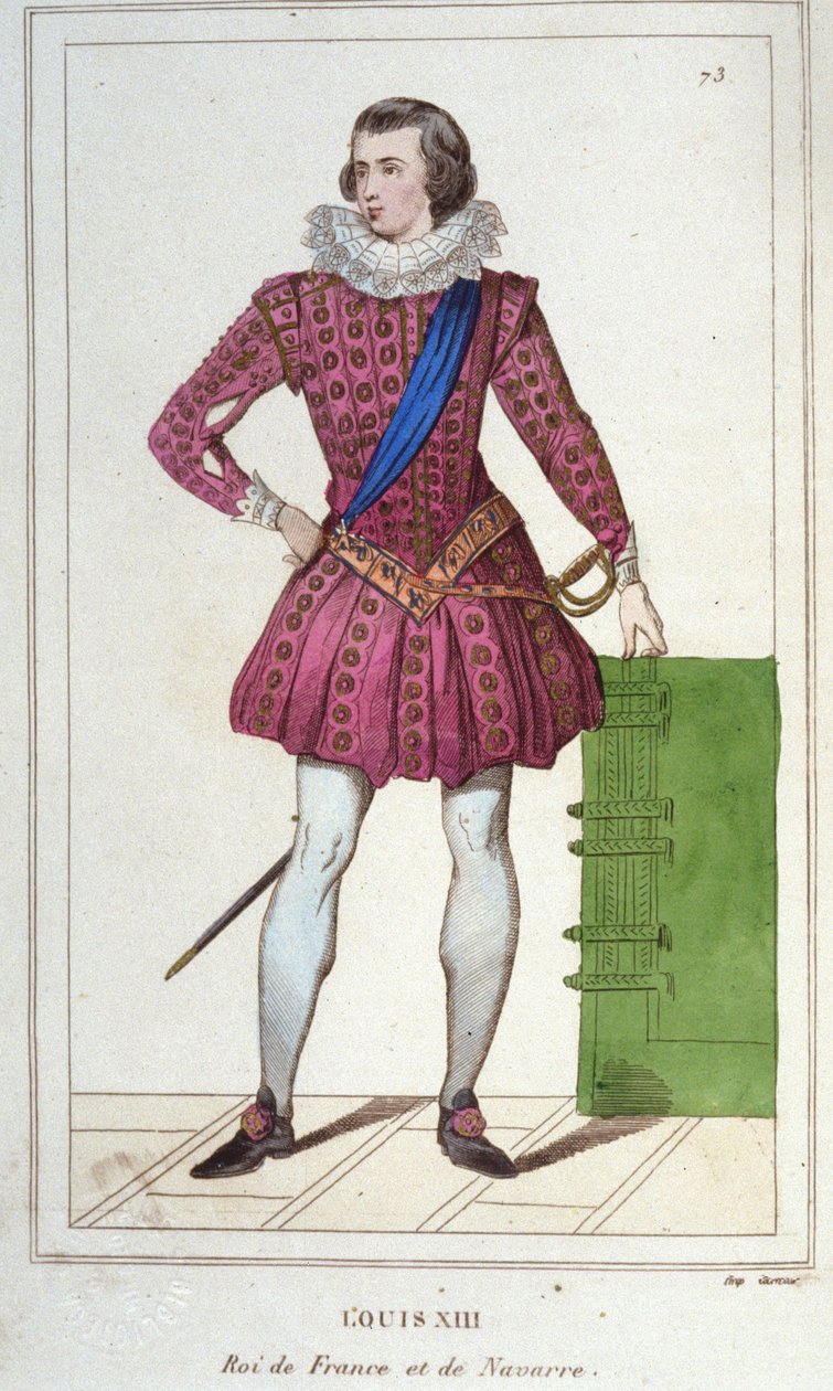 Louis XIII (1601 - 1643), Fransa Kralı 1830 gravür portresi by Unknown artist