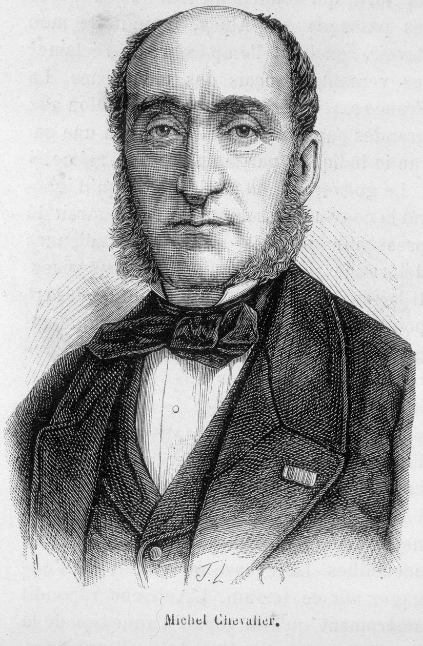 Michel Chevalier (1806-1879), Fransız politikacı ve ekonomist portresi. by Unknown artist