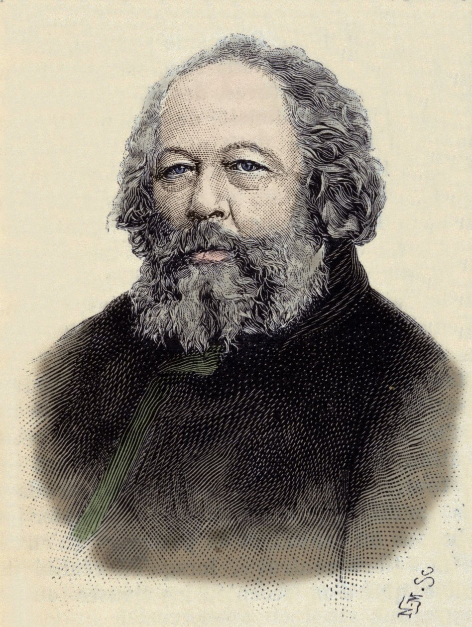 Rus anarşisti Mikhail Aleksandrovich Bakunin'in (Bakunin) (1814-1876) portresi. by Unknown artist