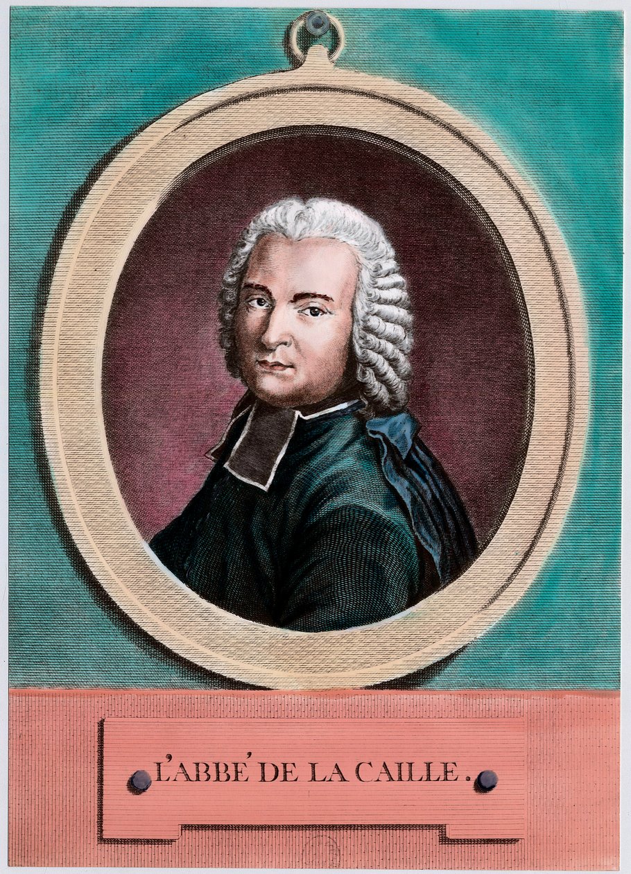 Nicolas Louis de Lacaille (1713 - 1762), Fransız astronom portresi. 18. yüzyılın gravürü. Özel koleksiyon. by Unknown artist