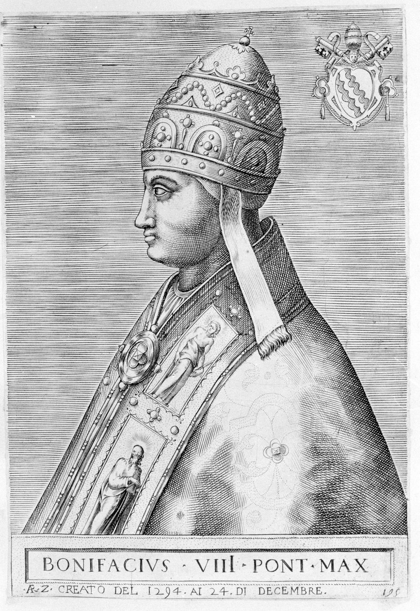 Papa Boniface VIII'in Portresi (Benedetto Caetani dit Bonifacio VIII) by Unknown artist