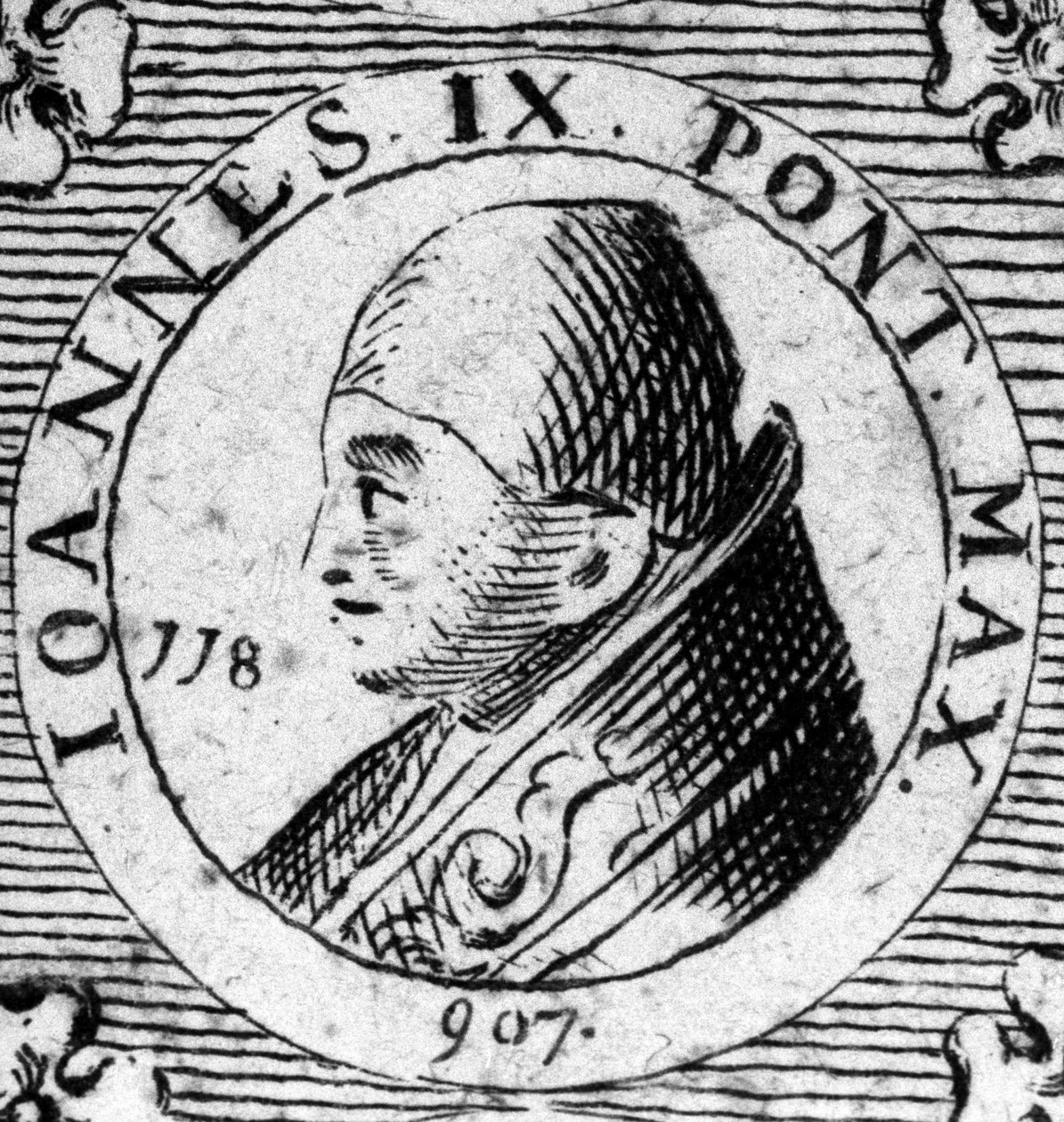 Papa John IX (898-900) portresi. by Unknown artist