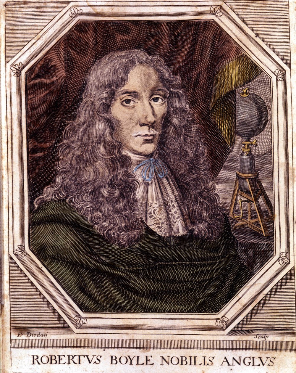 Sir Robert Boyle (1627-1691), Anglo-İrlandalı fizikçi ve kimyager portresi. by Unknown artist