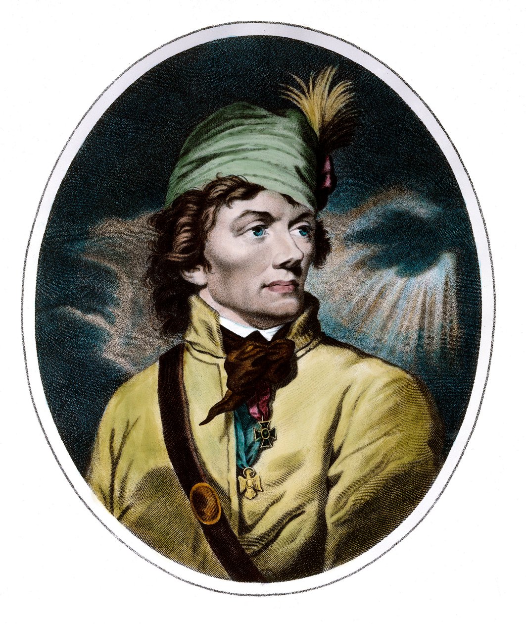 Thaddeus (Tadeusz) Kosciuszko (Kosciusko) (1746 - 1817) genel ve Polonyalı kahramanların portresi. 18. yüzyılın gravürü. Özel koleksiyon. by Unknown artist