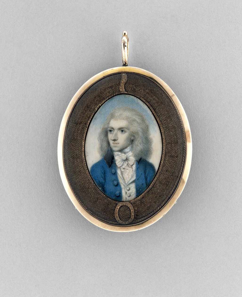 Igikomangoma James Francis Edward Stuart (Umusaza Wigaragaza), c.1703 (wino yo mubuhinde kuri vellum, grafite, kristu ya kirisita & silver) by Unknown artist