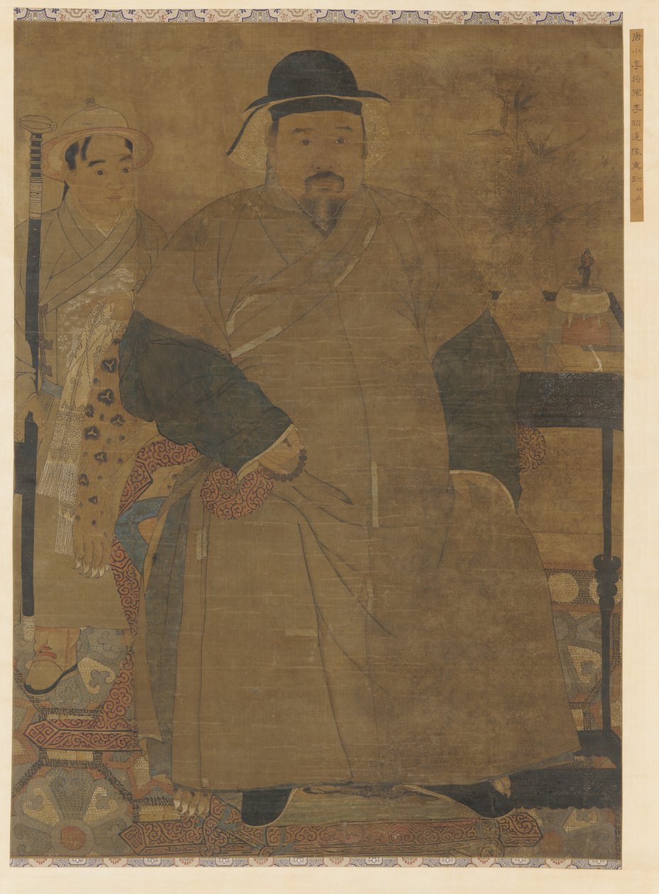 Bir adam ve hizmetçisinin portresi by Unknown artist